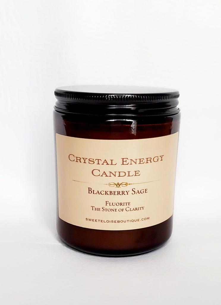 Crystal Energy Candle 8 oz Glass Jar with Lid