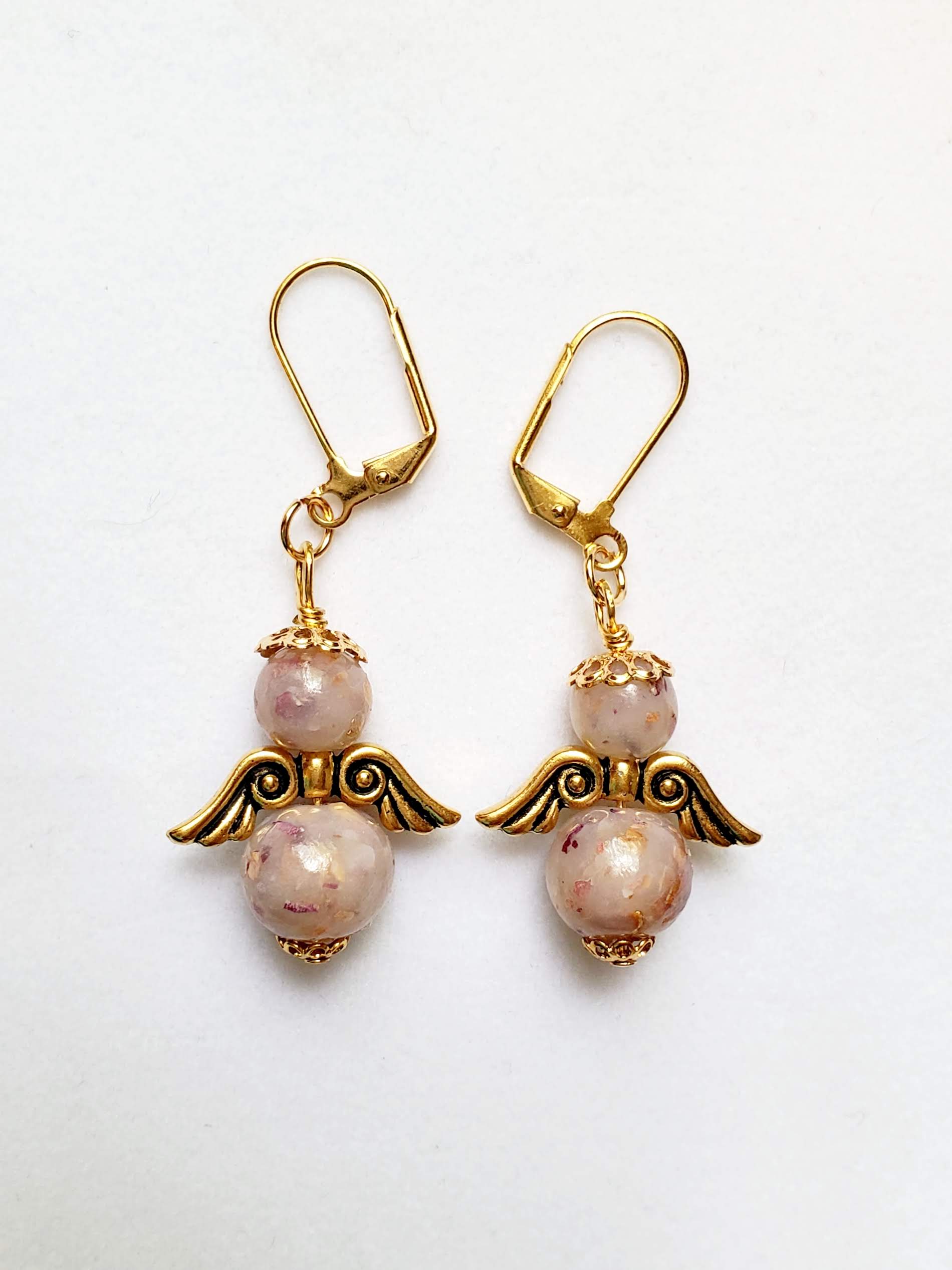 Huggie Black Earrings with Gold Bead, Small Dark silver Hoop Earrings -  Nadin Art Design - Personalized Jewelry
